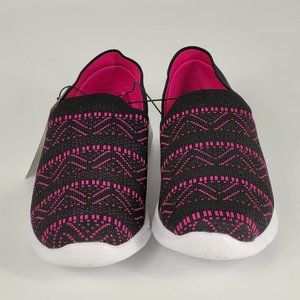 Crane Womens Fitness Walking Shoes Active Pink Zig Zag Fabric Slip On 10 New